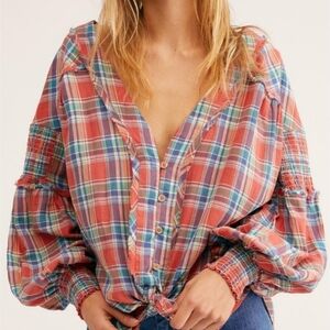 We The Free Oasis Oversized Button Down Top Size M